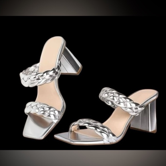 MATA Women’s braided two strap heels block sandals - Picture 9 of 13